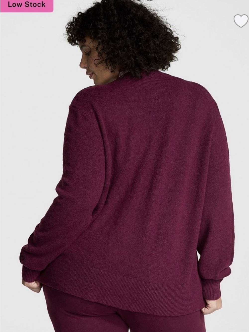 PINK Victoria's Secret Maroon Crewneck Sweater with White Script - Picture 2 of 6